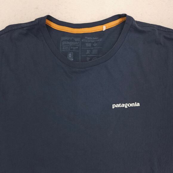 Patagonia Regular Fit Short Sleeve Crew Neck T-Shirt Mens Size 2XL Navy Blue - Picture 1 of 9